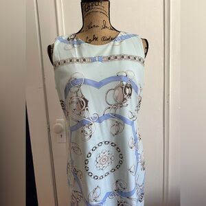 J. McLaughlin Blue and Cream equestrians Patterned Dress